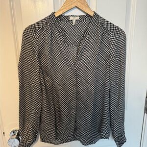 Joie Caviar Houndstooth Blouse